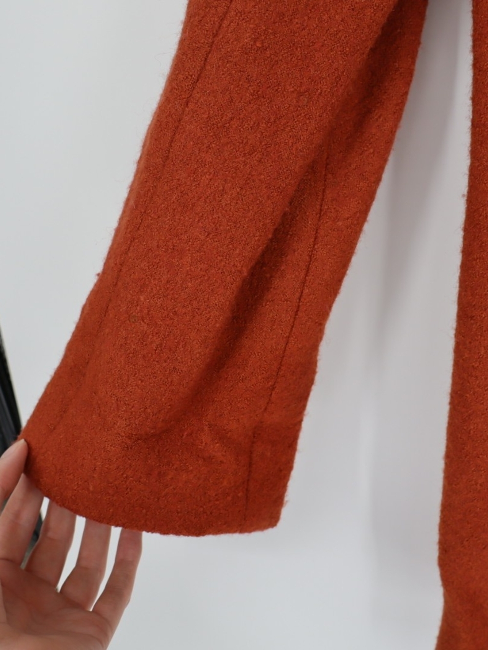 Talbots Woman Coat 14W Burnt Orange Wool Blend Oversized Collar Plus Size Warm - Picture 8 of 16